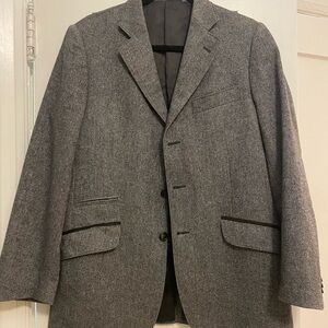 Burberry Gray Herringbone Blazer - Medium
